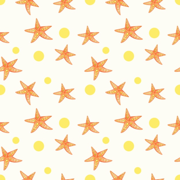 seamless graceful starfish dancing in ocean waves pattern