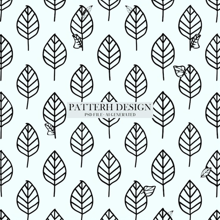 PSD seamless leaf background featuring delicate butterfly elements