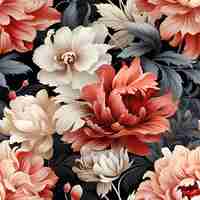 PSD seamless pattern floral beauty art illustration