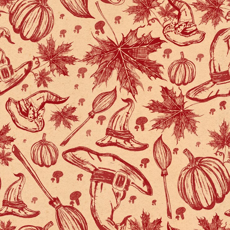 PSD seamless pattern for halloween autumn texture