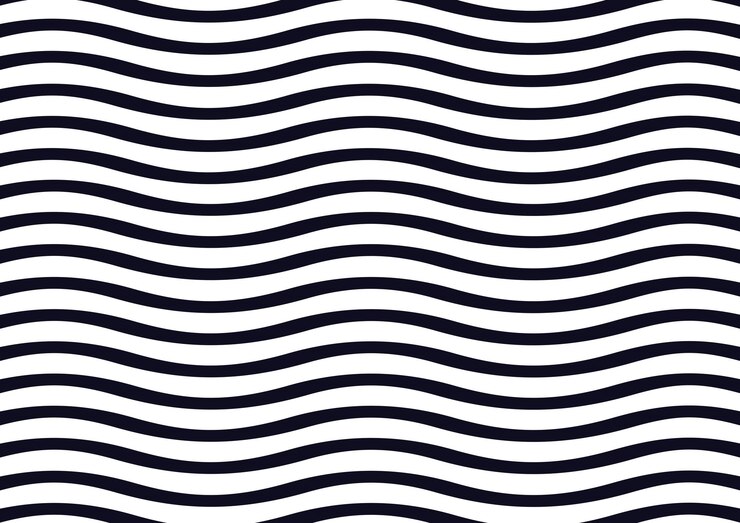 PSD seamless pattern with black and white wavy lines abstract illustration