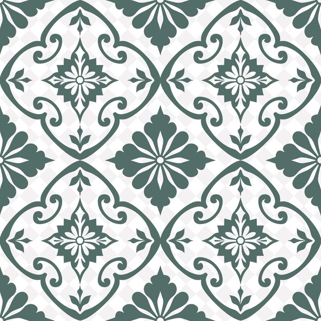 PSD a seamless pattern with a floral design on a green background