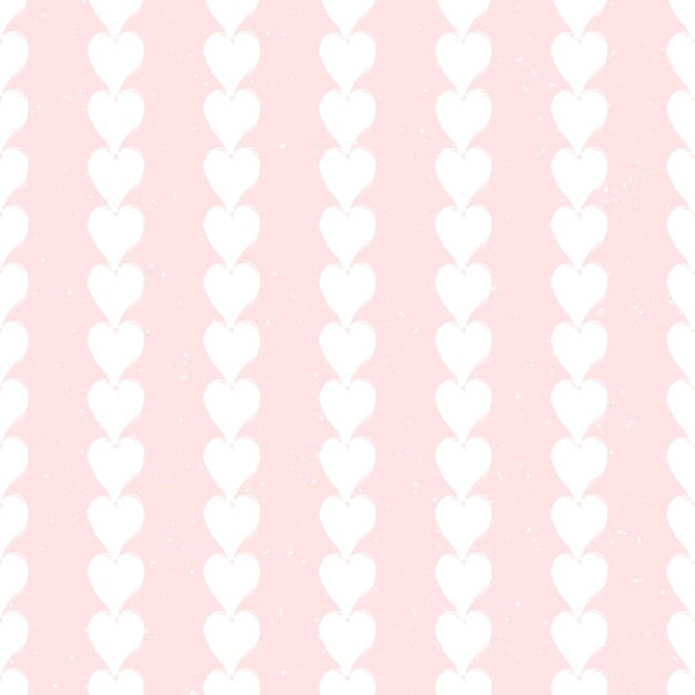 seamless pattern with watercolor hand drawn white hearts in stripes