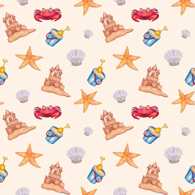 Seamless Relaxing by the Tranquil Sea on a Summer Day Pattern