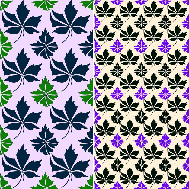 PSD seamless tile sequoia leaves with turtle silhouette and retro design arran pattern art tattoo ink