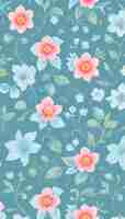 PSD seamless whimsical watercolor floral pattern
