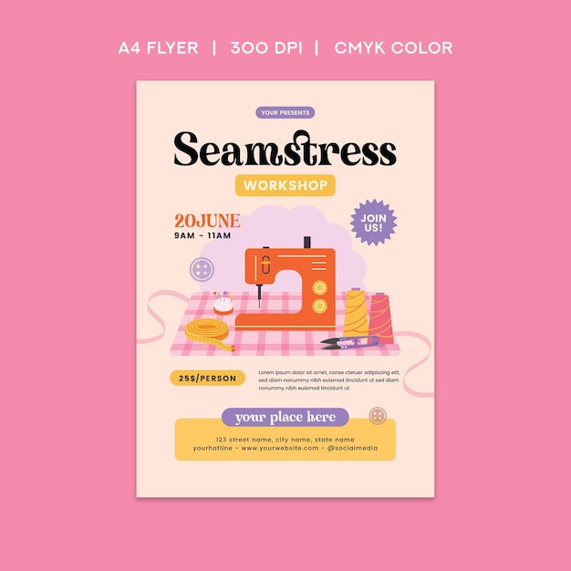 PSD seamstress workshop flyer