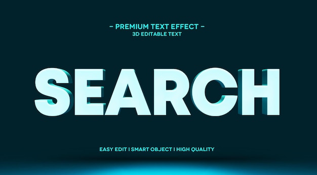 search 3d text effect mockup template