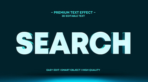 SEARCH 3D Text Effect Mockup Template