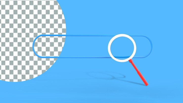 PSD search bar concept with magnifying glass 3d render minima search bar