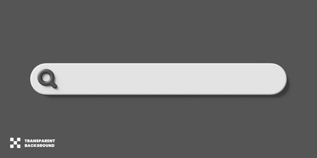 PSD シンプルな 3 d レンダリングで分離された検索バーのデザイン