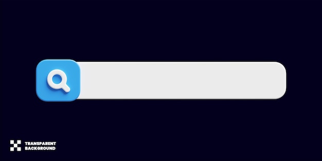 PSD ミニマリスト3dレンダリングでの検索バーのデザイン