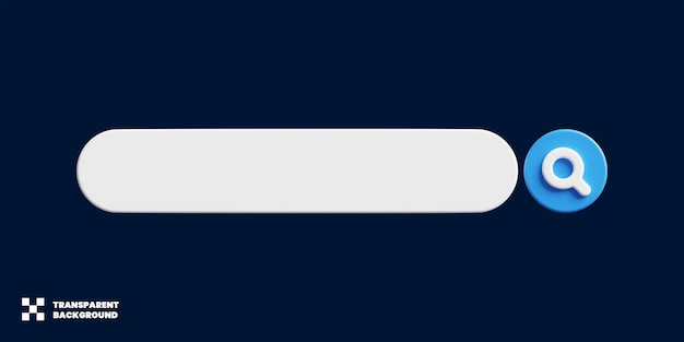 Search bar design in minimalist 3d render