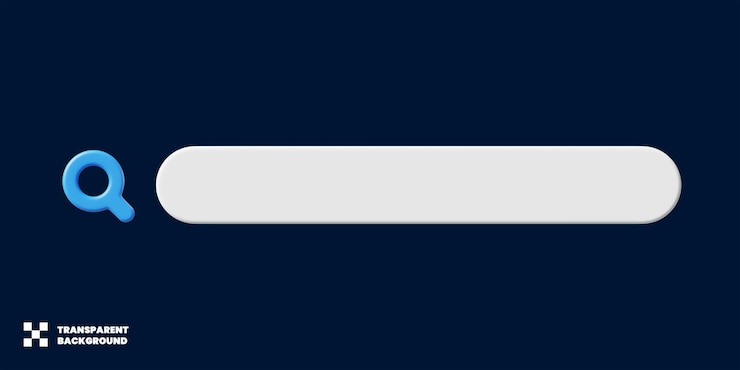 PSD search bar design in minimalist 3d render