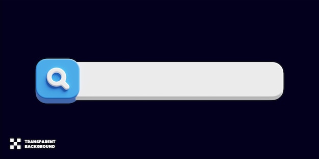 Search bar design in minimalist 3d render