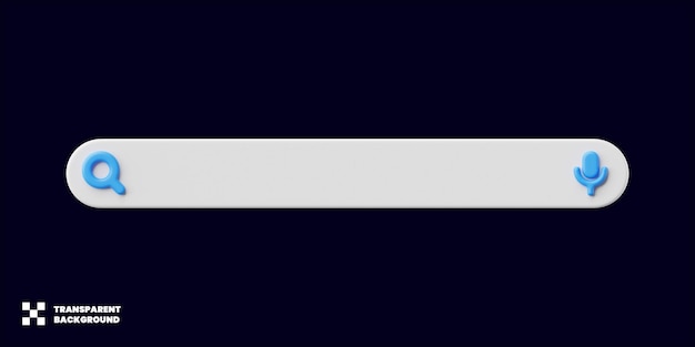 Search bar design in minimalist 3d render