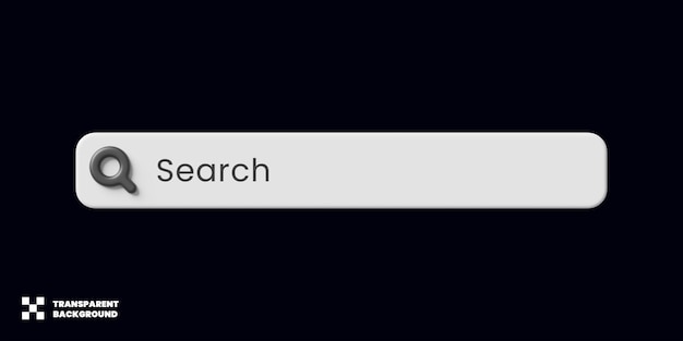 PSD search bar design template in 3d render