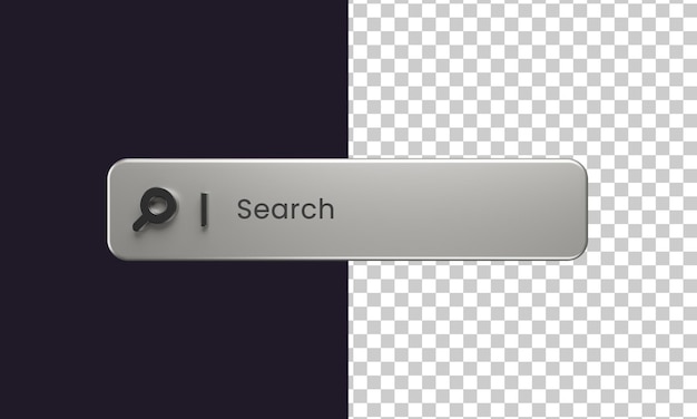 PSD search bar minimalist template in 3d rendering