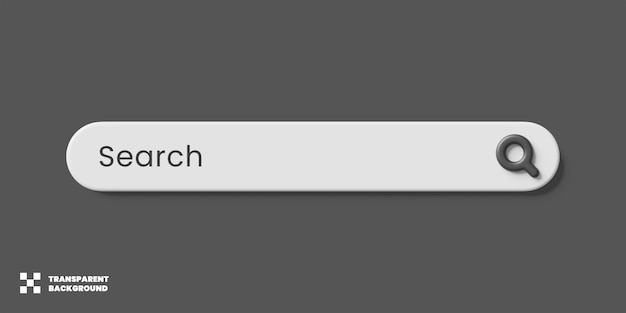 PSD search bar template design in 3d render isolated