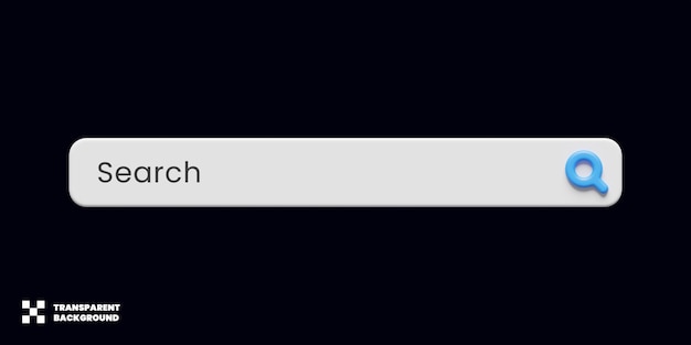 PSD search bar template design in 3d render