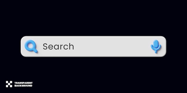 PSD search bar template design in 3d render