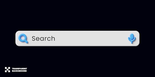 PSD search bar template design in 3d render