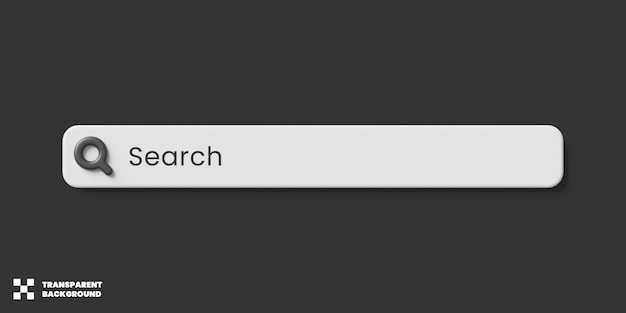 PSD search bar template design 3d