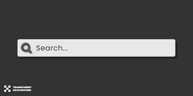 PSD 검색 바 템플릿 디자인 3d
