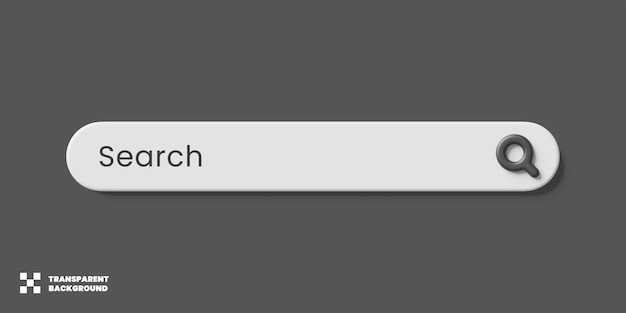 Search Bar Template Design In 3D Render Isolated