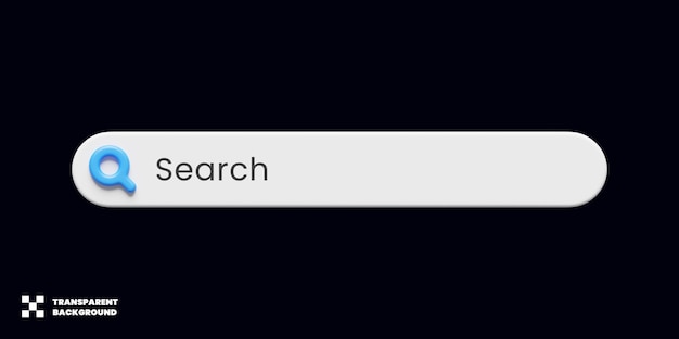 PSD search bar template design in minimalist 3d render