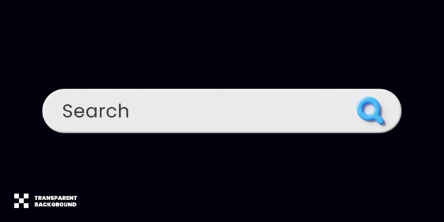 PSD search bar template design in minimalist 3d render