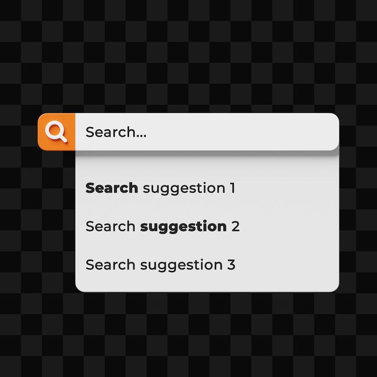 PSD search bar text template design 3d