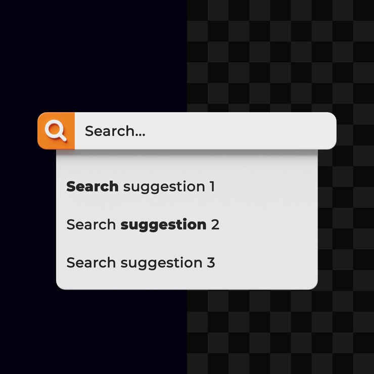 PSD search bar text template design 3d