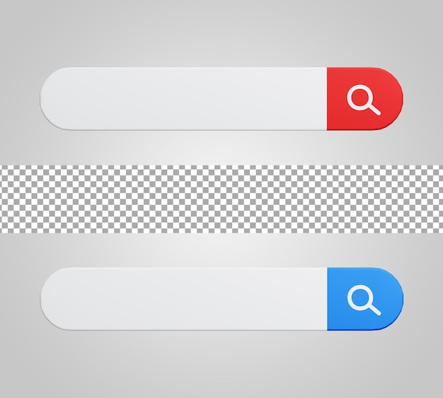 Search bar web page internet browser button 3D Render