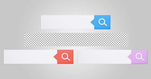 Search bar web page internet browser button 3D Render