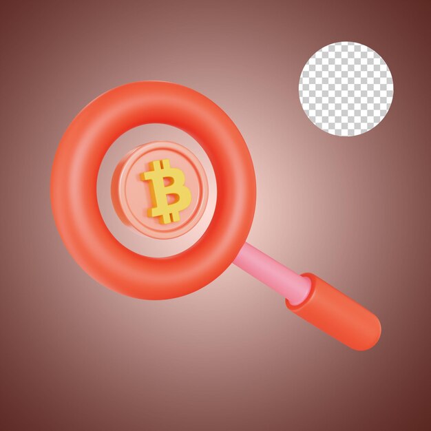 search bitcoin funding and finance 3d rendering