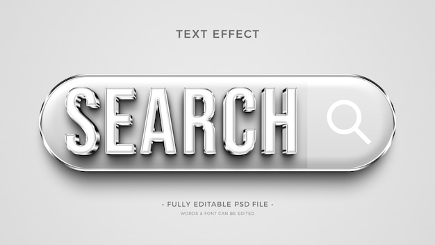 PSD search button text effect