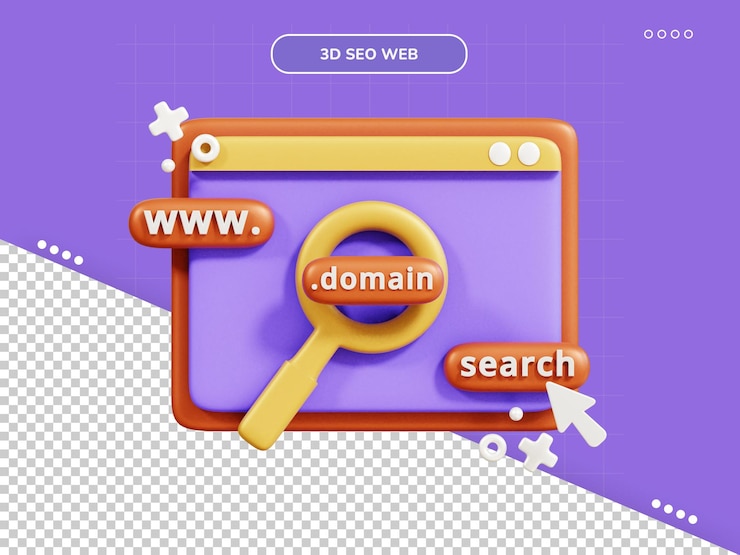 PSD search domain 3d icon