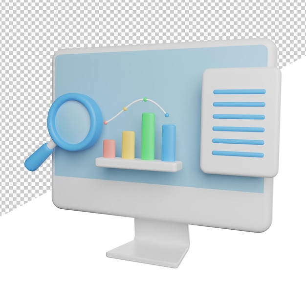 Search Engine Optimation Analityc side view icon 3d rendering illustration on transparent background