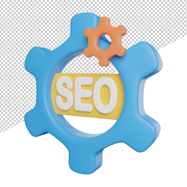 PSD search engine optimization side view 3d rendering icon illustration on transparent background