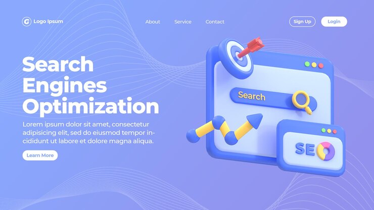PSD search engine and web optimization banner for website header and landing page