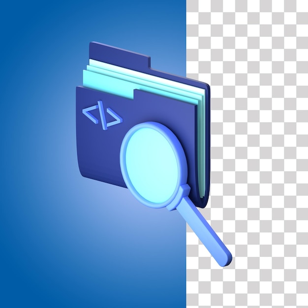 3d иллюстрация папки поиска
