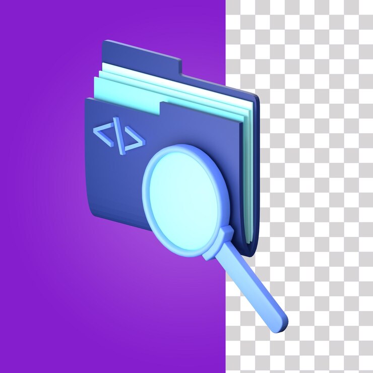 PSD search folder 3d illustration