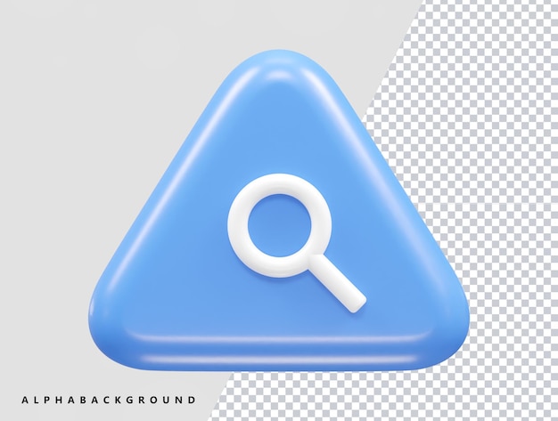 PSD search icon 3d illustration vector rendering