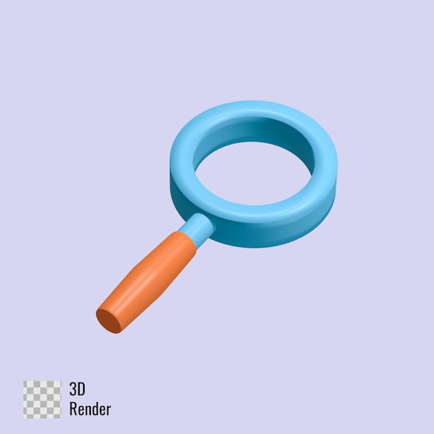 PSD search magnify 3d object rendered