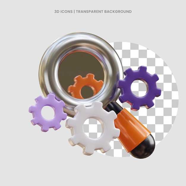 search optimization setting 3d icon