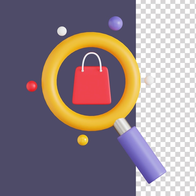 PSD search product 3d icon