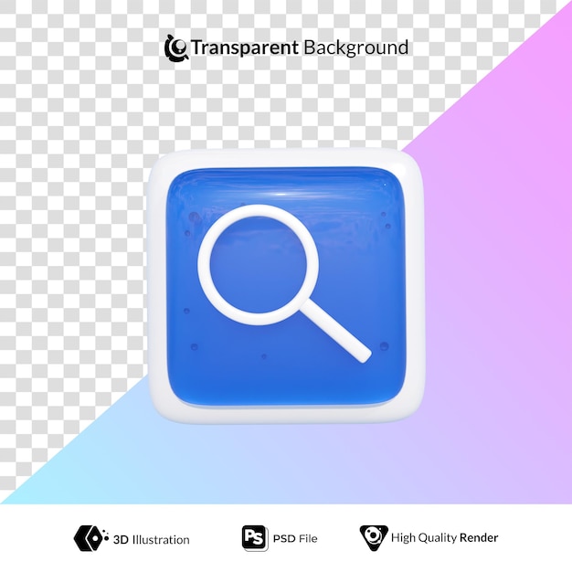 PSD search smartphone icon 3d illustration