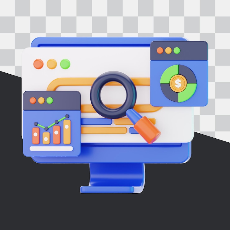 PSD поиск данных бизнес 3d икона