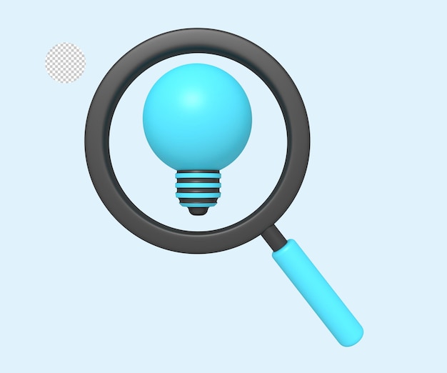 searching idea with magnifying glass